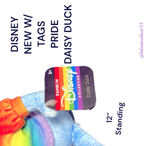 NEW WITH TAGS DISNEY DAISY DUCK RAINBOW 🌈 COLLECTION- GLITTER SPARKLE FUR - Picture 15 of 15